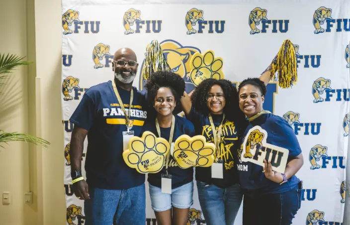 New FIU student with family